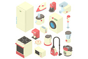 Household appliance icons set