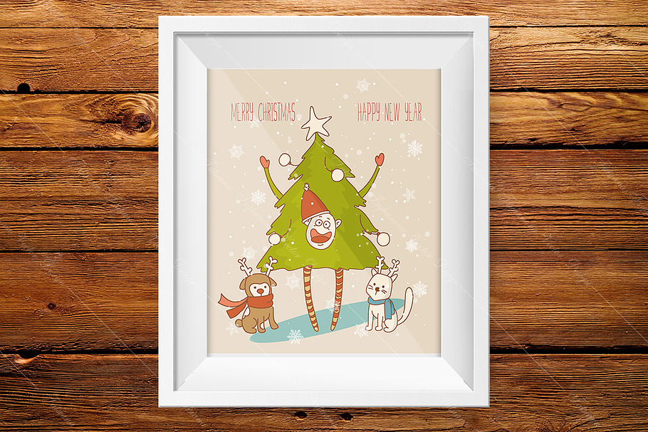 Christmas greeting card. New Year in Illustrations - product preview 8