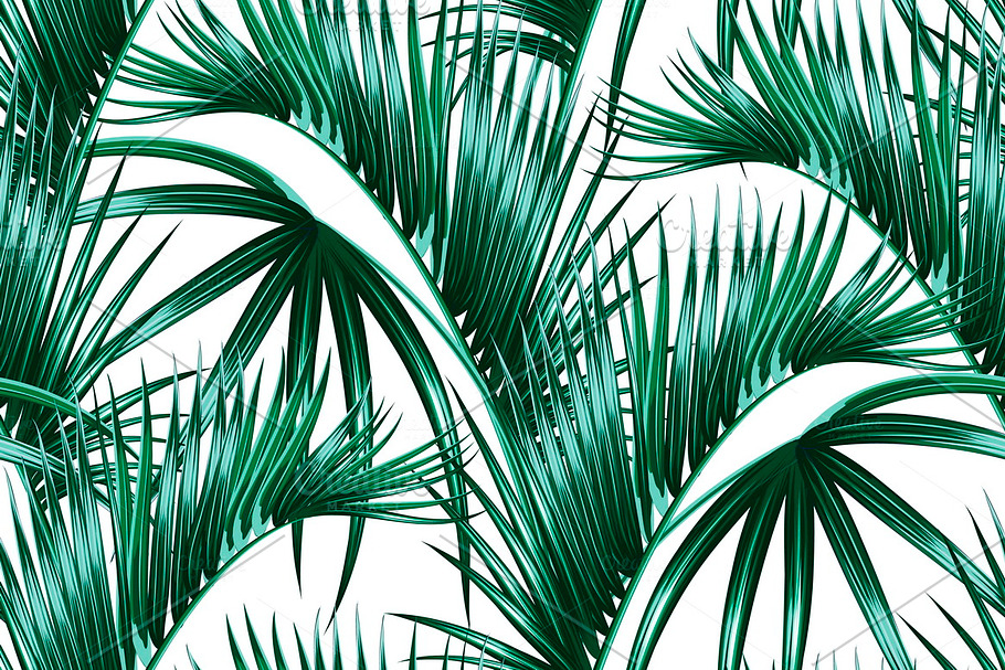 Tropical palm leaves vector pattern in Patterns - product preview 8