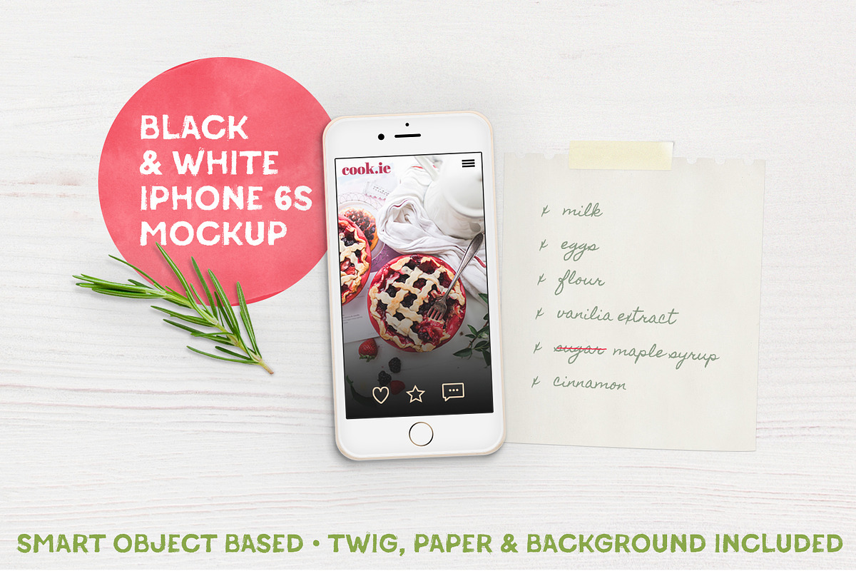 Black & White iPhone 6s™ Mockup in Mobile & Web Mockups - product preview 8