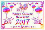Chinese New Year rooster 2017 vector