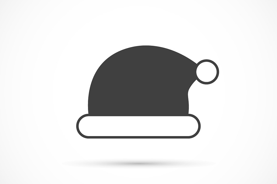 Santa claus hat icon flat in Graphics - product preview 8