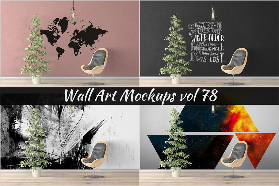 Wall Mockup - Sticker Mockup Vol 78 in Print Mockups - product preview 8