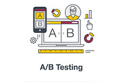 Flat icon banner for AB testing.
