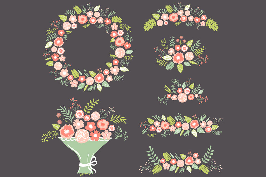 Pastel Floral Collection in Illustrations - product preview 8
