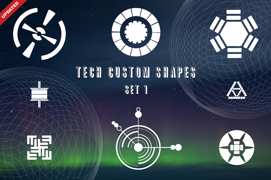 Tech Custom Shapes Set 1 in Photoshop Shapes - product preview 8