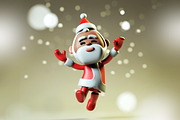3D happy Santa Claus 