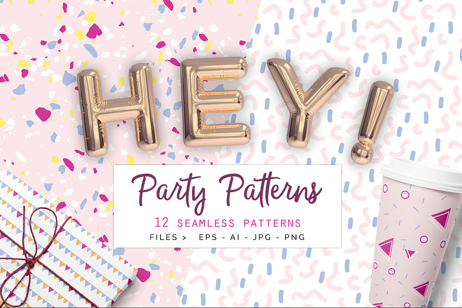 Party Patterns set of 12