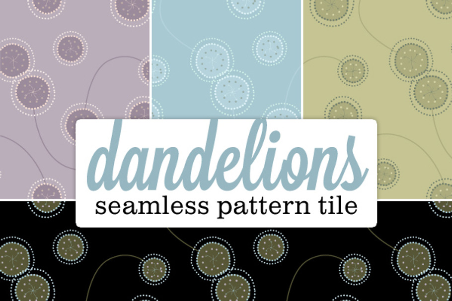 Seamless Pattern: Funky Dandelion in Patterns - product preview 8