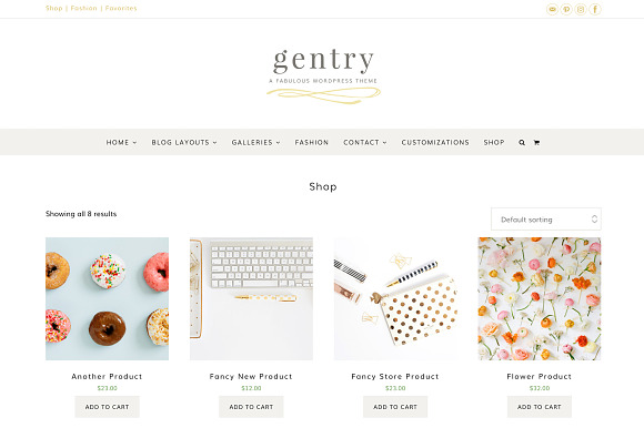 Gentry Feminine WordPress Theme in WordPress Blog Themes - product preview 1