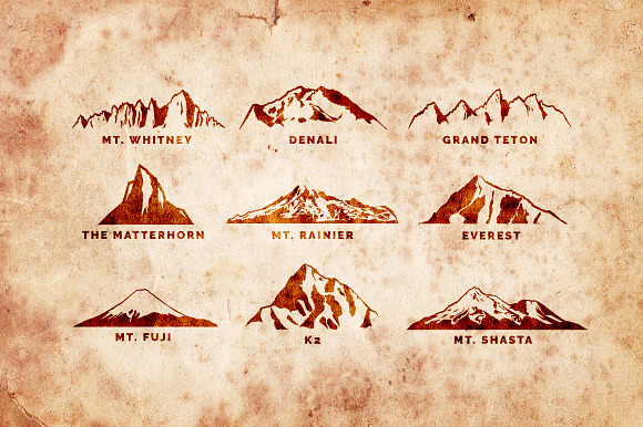 Iconic Mountain Vectors in Illustrations - product preview 2