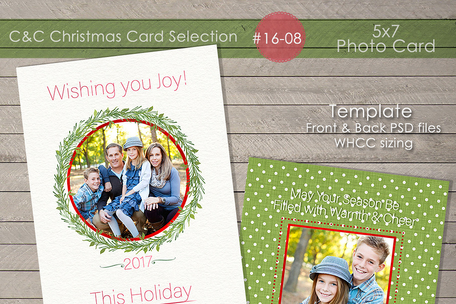 Christmas Photo Card Selection#16-08 in Card Templates - product preview 8