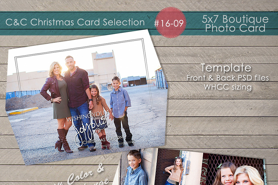 Christmas Photo Card Selection#16-09 in Card Templates - product preview 8