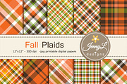 Fall Autumn Plaid Digital Papers