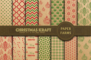 Christmas Kraft digital paper 