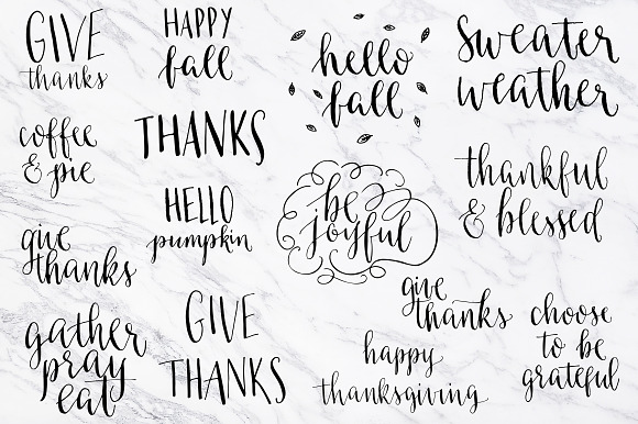 Thanksgiving Calligraphy Overlays in Illustrations - product preview 4