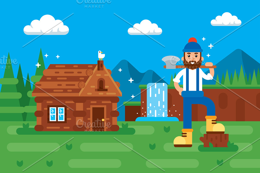 Woodcutter illustration Clipart
