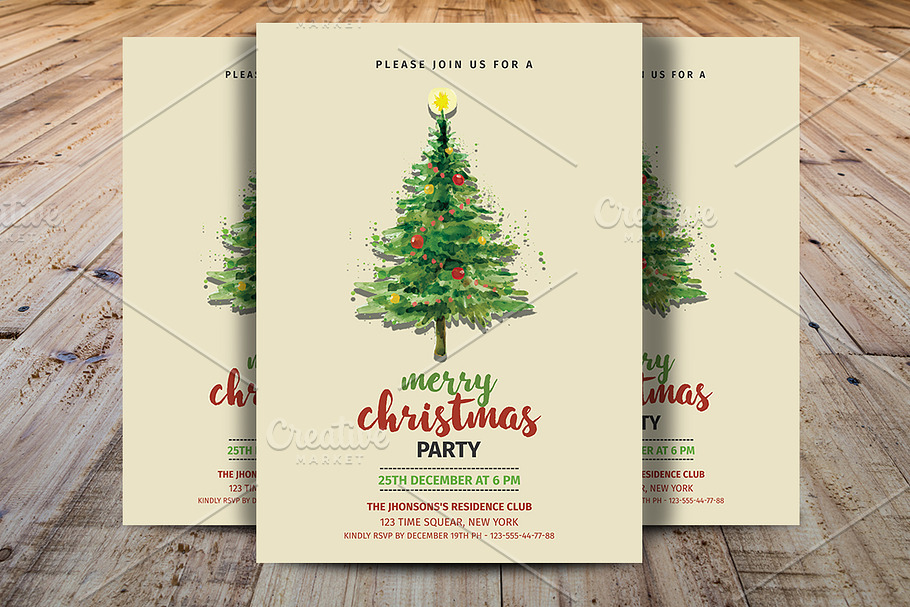 Merry Christmas Invitations Template