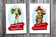 Merry Christmas cards . Elf helper