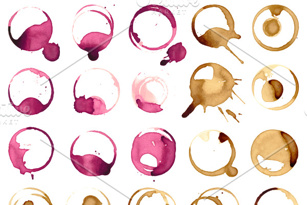 Wine and coffee splashes vector