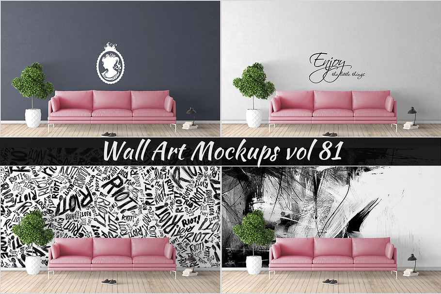 Wall Mockup - Sticker Mockup Vol 81 in Print Mockups - product preview 8