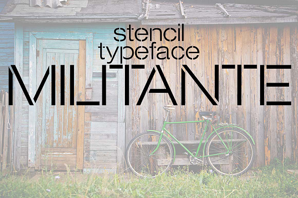 Militante Stencil Font in Military Fonts - product preview 4