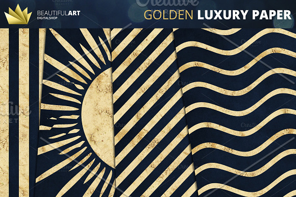 Golden Luxury Digital Papers in Textures - product preview 3