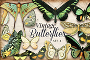 Vintage Butterflies Set 4