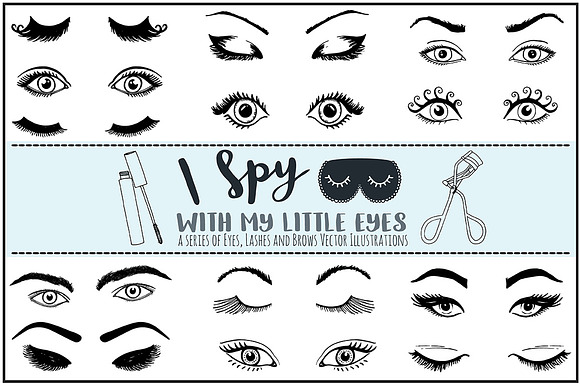 Eye Vector Illustration, Lashes in Objects - product preview 1