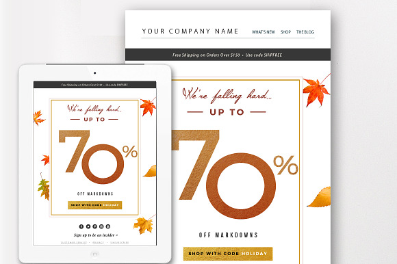 Holiday Sale Email Template in Mailchimp Templates - product preview 1