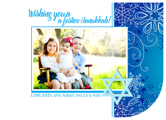 Hanukkah Photo Card 16-11 in Card Templates - product preview 2