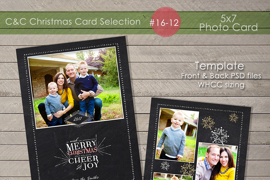 Christmas Photo Card Selection#16-12 in Card Templates - product preview 8