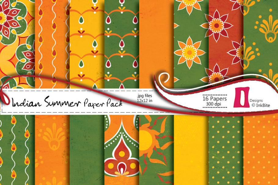 Indian Summer Digital Paper Pack in Patterns - product preview 8