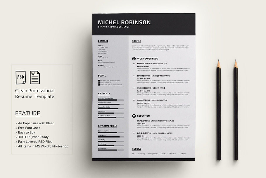 Modern Resume/CV in Resume Templates - product preview 8