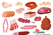 Meat products vector