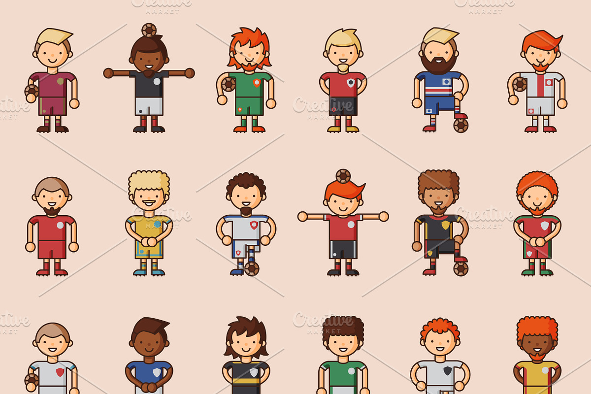 Football team vector set in Illustrations - product preview 8