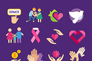 Charity vector logo icons