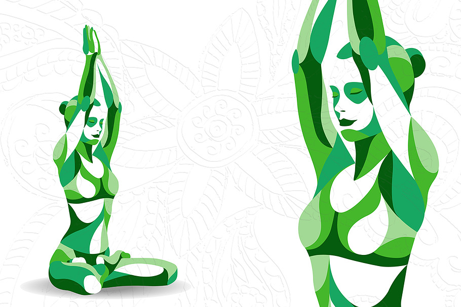 Young woman practicing meditation in Illustrations - product preview 8
