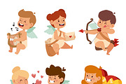 Valentine Day cupid angels vector
