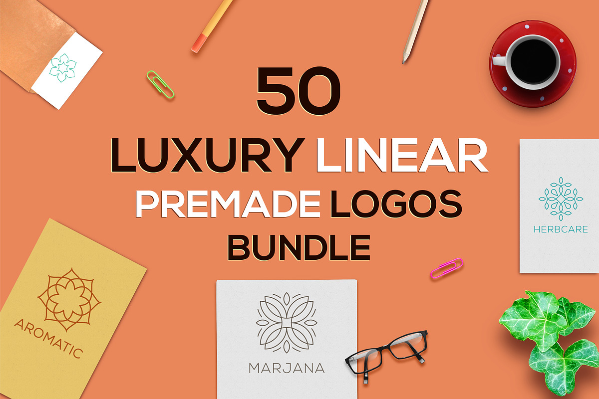 50 Luxury Linear Premade Logo Pack in Logo Templates - product preview 8