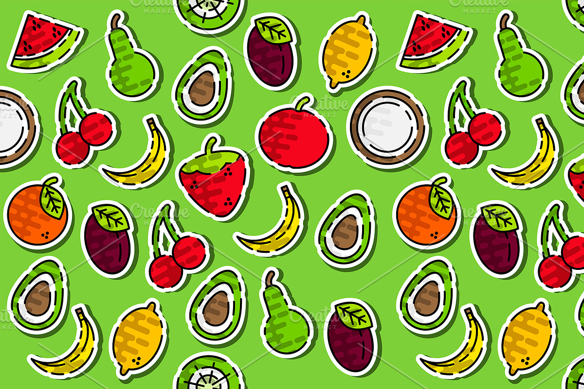 Colored fruits pattern in Patterns - product preview 8