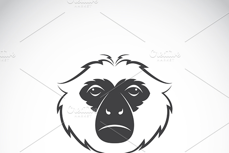 Vector image of a gibbon head design in Graphics - product preview 8
