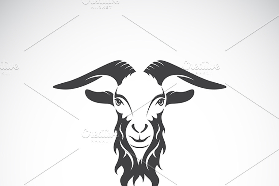 Vector image of a goat head design. in Graphics - product preview 8