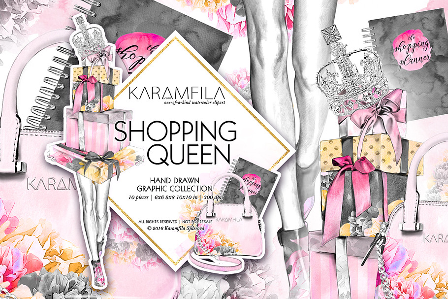 Shopping Queen Fashion Clipart