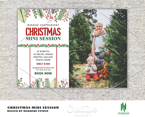 Christmas Mini Session Template in Flyer Templates - product preview 1