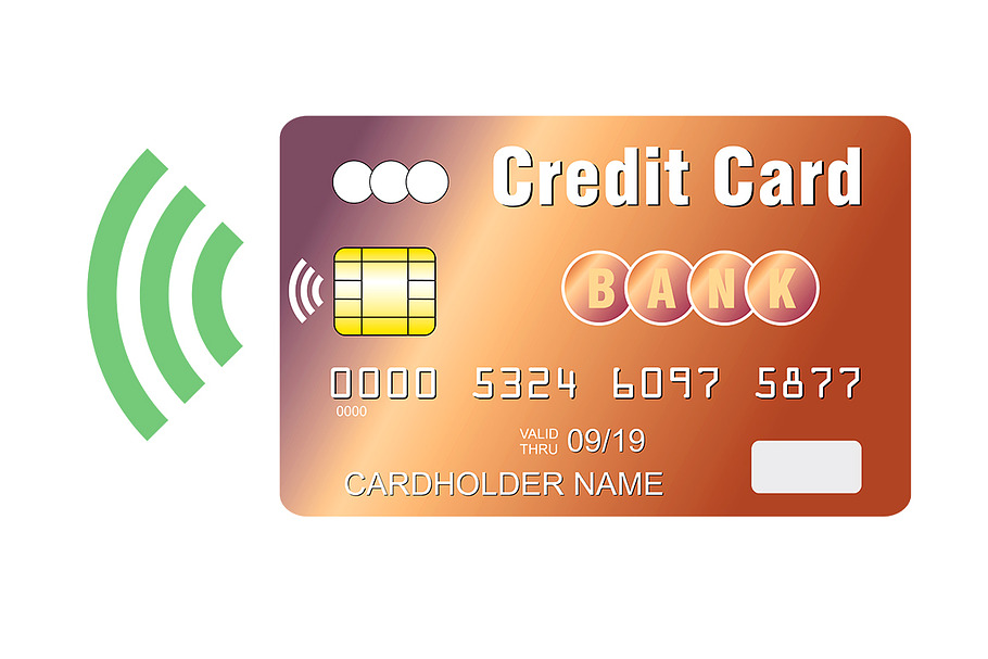 Credit card contactless payment chip