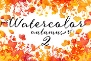 15 Watercolor autumn elements