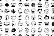 Monster People Animals Faces Set