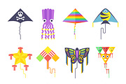 Flying kite vector collection