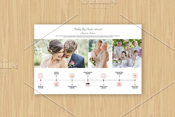 Wedding Day Timeline Template-V422 in Flyer Templates - product preview 1